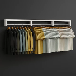 Kit 1/2/3 Cabideiro de Parede Closet Arara de Roupas Quarto MDF Branco 60cm