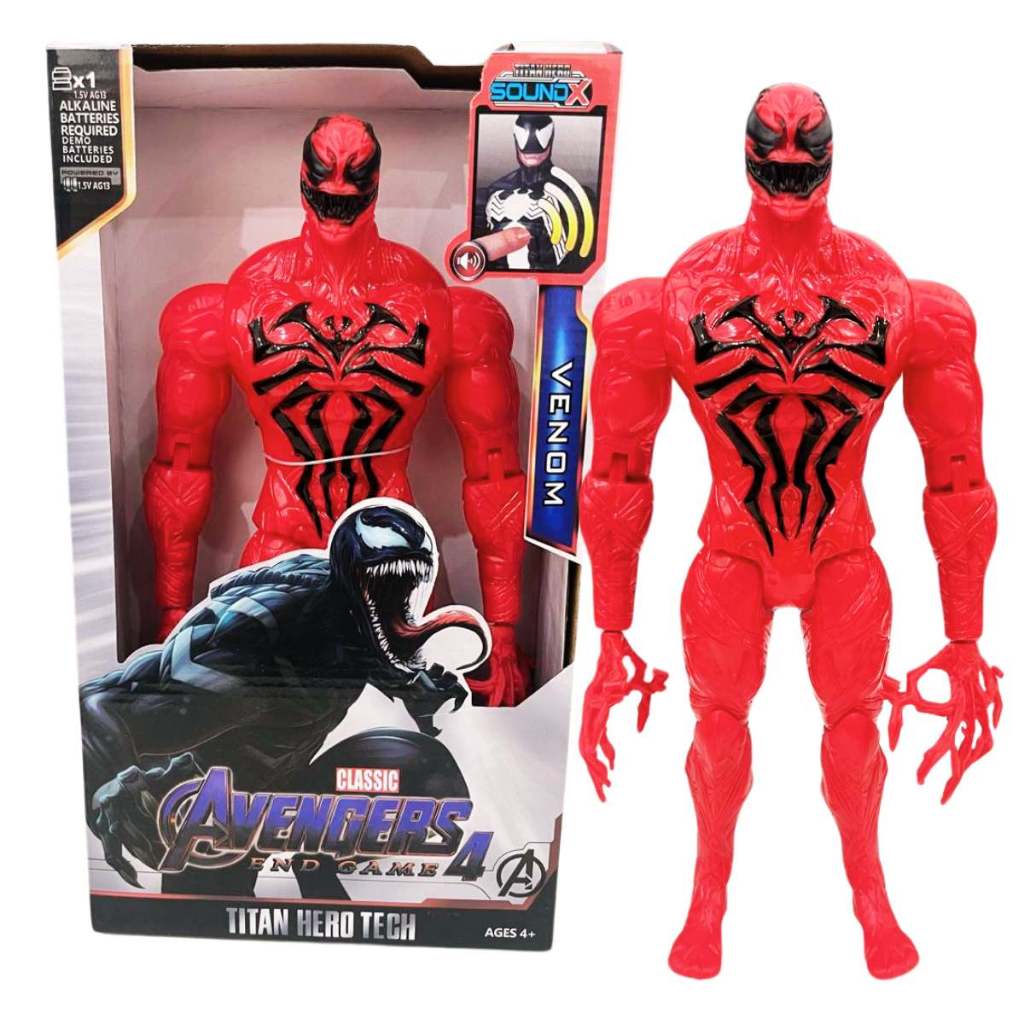 Boneco Venom Vermelho Carnificina Articulado 30cm – Com Luz e Som ...