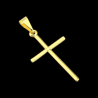 Pingente Masculino De Crucifixo Agulha Banhado a Ouro 24k Pingente De Cruz Palito em Oferta na Shopee
