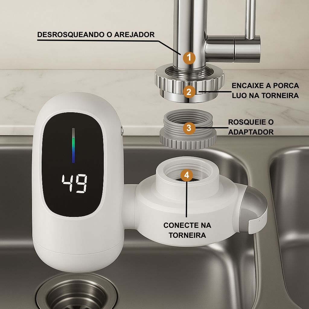 Aquecedor De Água Cozinha Torneira Elétrico 127v 3000w Água Quente ...