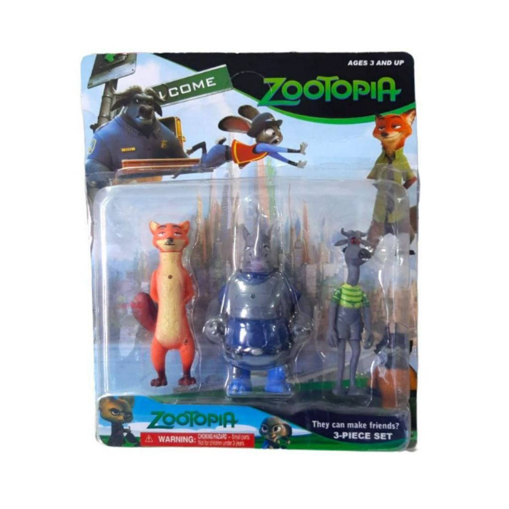 Conjunto com 3 Bonecos Articulados Set ZooTopia | Shopee Brasil
