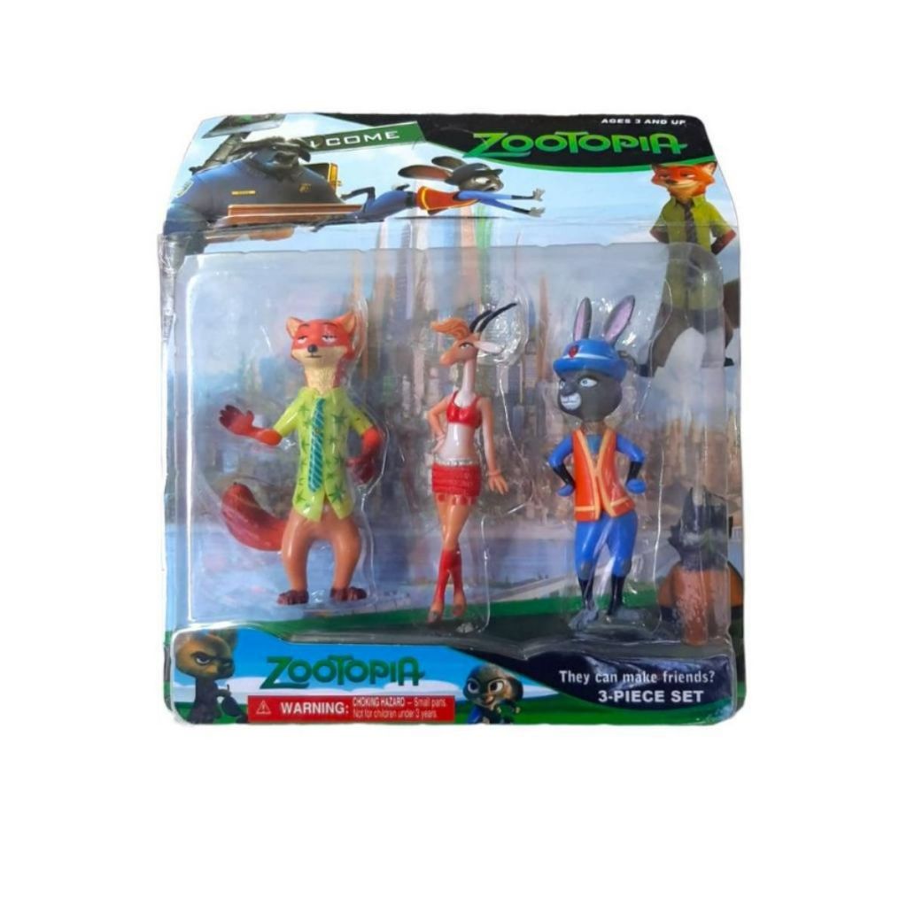 Conjunto com 3 Bonecos Articulados Set ZooTopia | Shopee Brasil