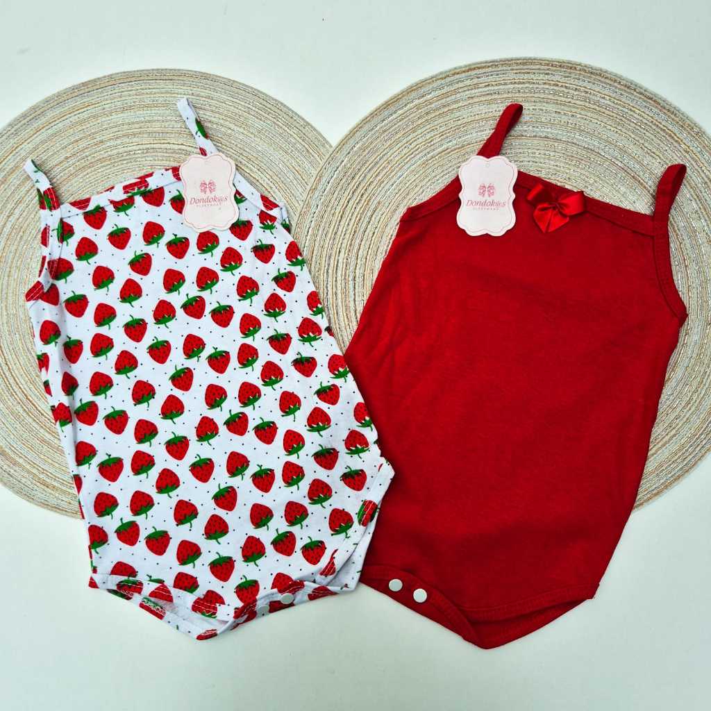 Kit com 2 Body Bebe Menina Alcinha Algodão Roupa de Bebê Conjunto Borys ...