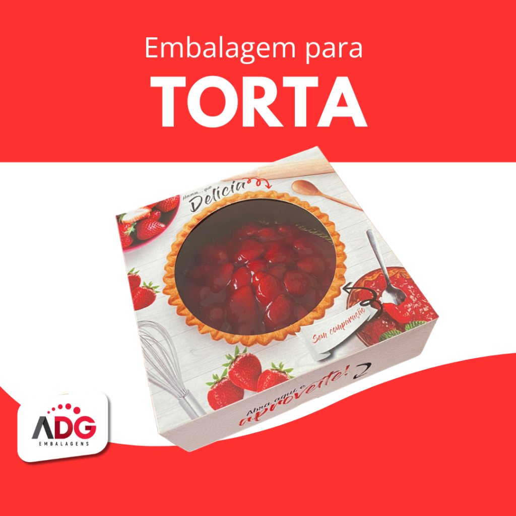 Embalagem para Torta com Visor Padaria e Confeitaria