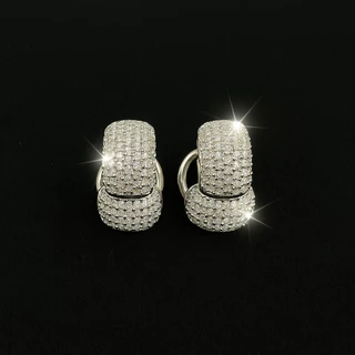 Brinco prata argola ice cravejado banhado prata 925 10mm Premium Par (NÃO ESCURECE) em Oferta na Shopee