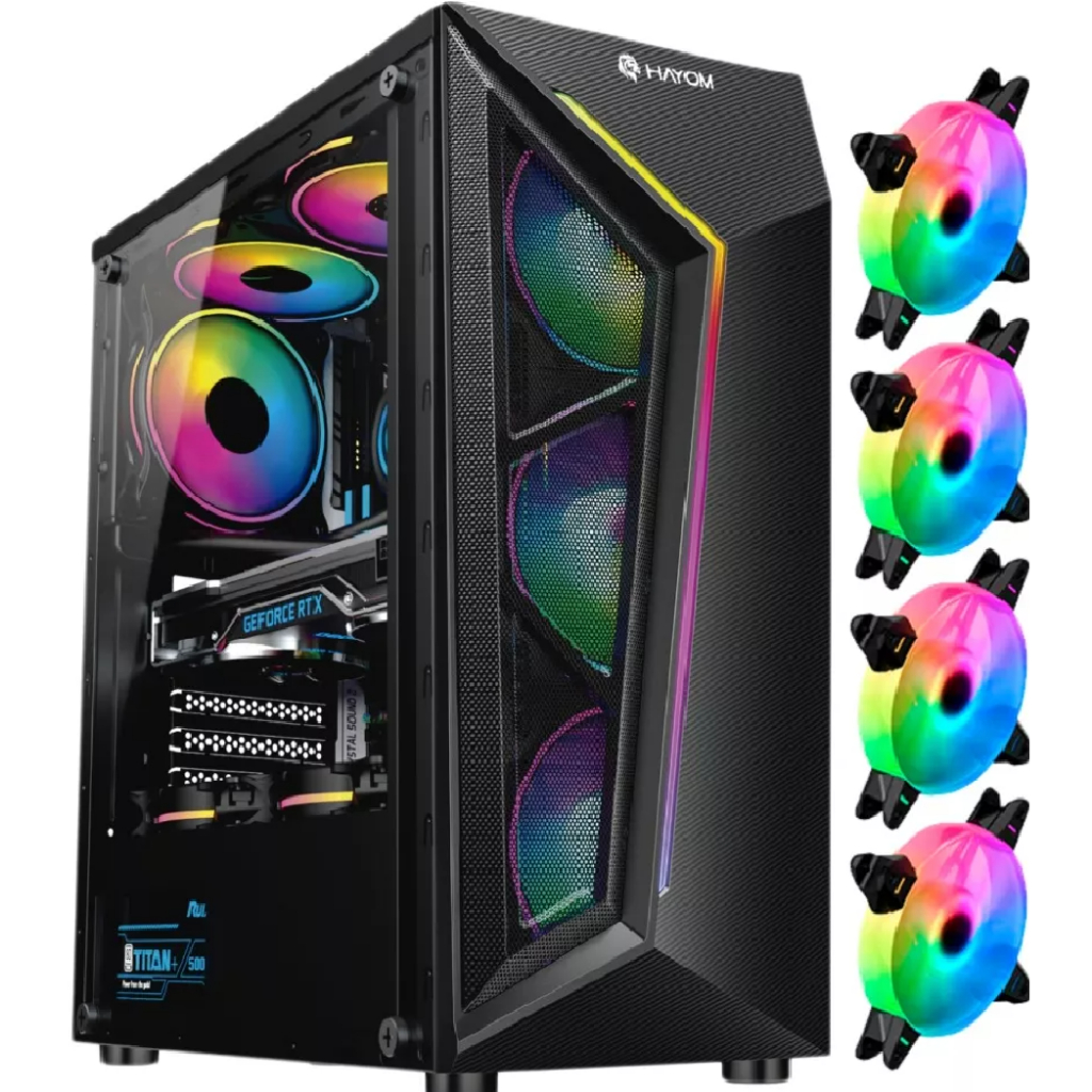 Gabinete Gamer Com 4 Fans e RGB Frontal Lateral de Vidro