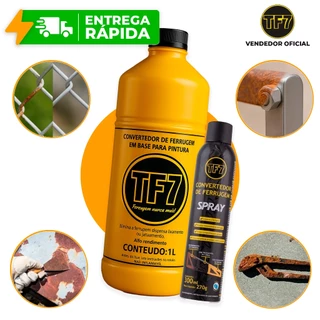 TF7 Fundo Convertedor de Ferrugem Spray E Base Líquida Original Limpa Prime Spray Tubo 1 Litro 300ml