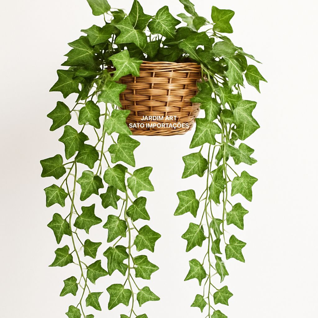Planta Artificial Hera – Vaso Fibra Sintética, Arranjo para Sala e