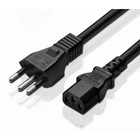 Cabo De Força Tripolar para Fonte Pc Monitor Padrão Inmetro - 1,2M
