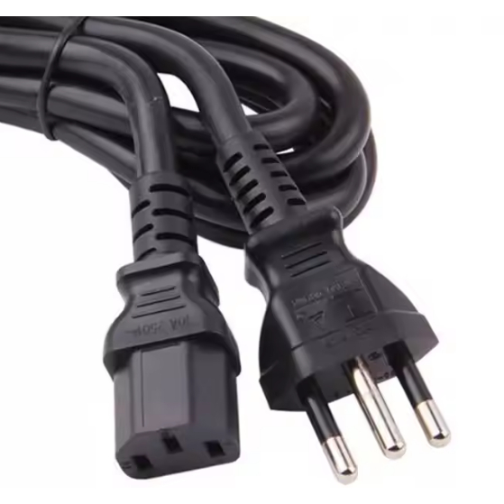 Kit 2 Cabos De Força Tripolar para Fonte Pc Monitor Padrão Inmetro - 1,2M