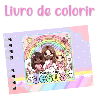 Livro de Colorir de Jesus Menina com Folhas GROSSAS 50 Desenhos em Oferta na Shopee