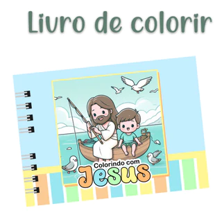 Livro de Colorir de Jesus Menino com Folhas GROSSAS 50 Desenhos em Oferta na Shopee
