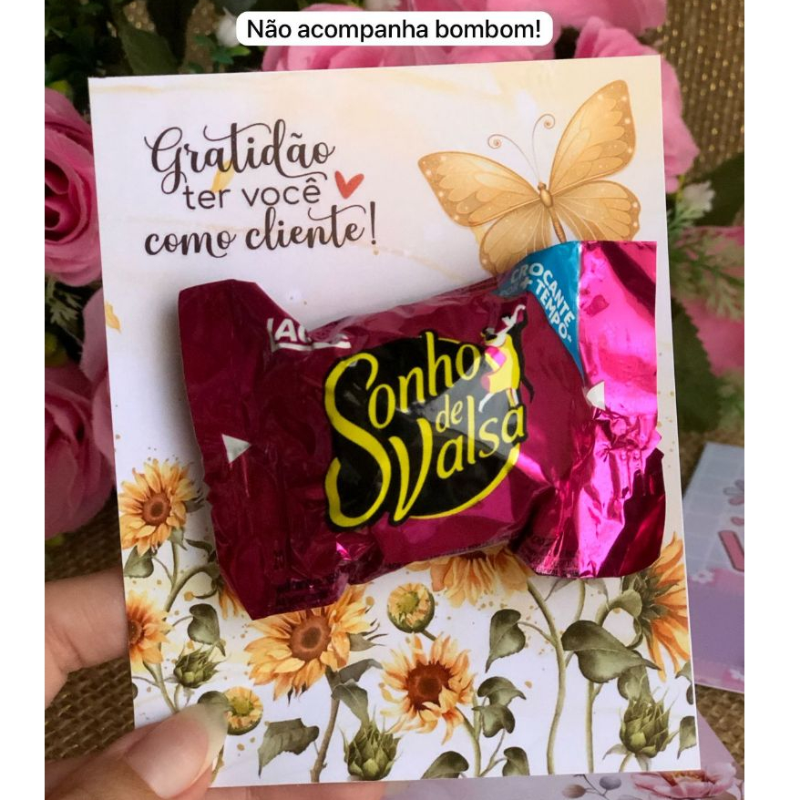30/50 Cards para colocar Bombom Cliente Agradecimento - Envio Rápido ...