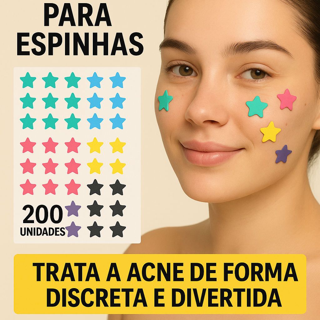 Adesivo para secar acne e espinha, colorido em formato de estrela ...