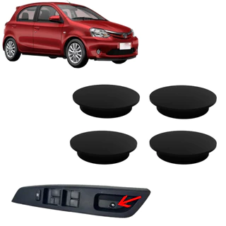 Jogo 4 Tampa Acabamento Puxador Forro Porta Etios 2012/2021