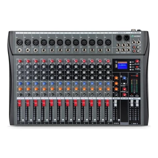 VEDO Misturador Mini Mixer De Áudio Portátil 12/8/7 Canais Mixer de placa de som com Bluetooth USB para Música Podcast em Oferta na Shopee