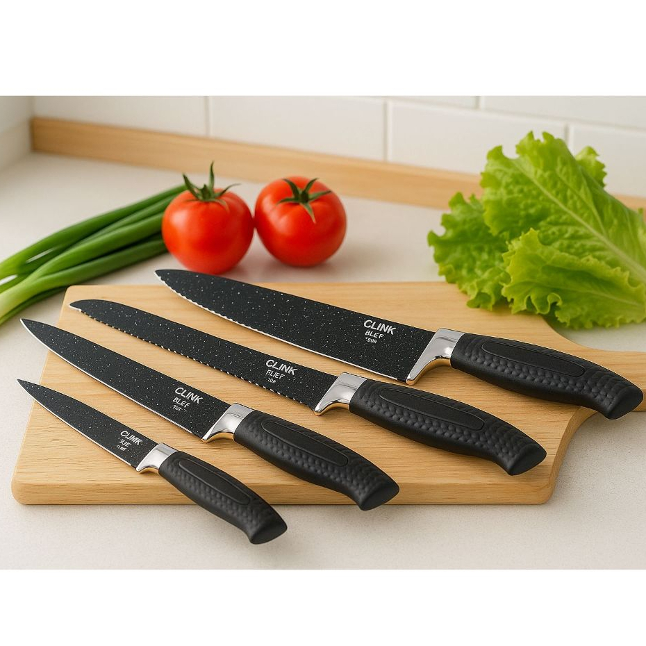 Kit De Facas Profissional Antiaderente Carne Churrasco Legumes Pão 4 Peças. | Shopee Brasil