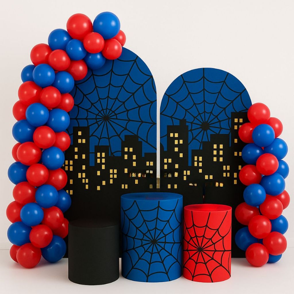 Kit 100 Balões + Fita de Arco 5m para Arco | Decoração Homem Aranha ...