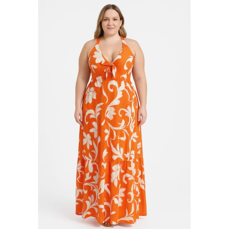 vestido longo alça tecido viscose Longuete G Shopee Brasil