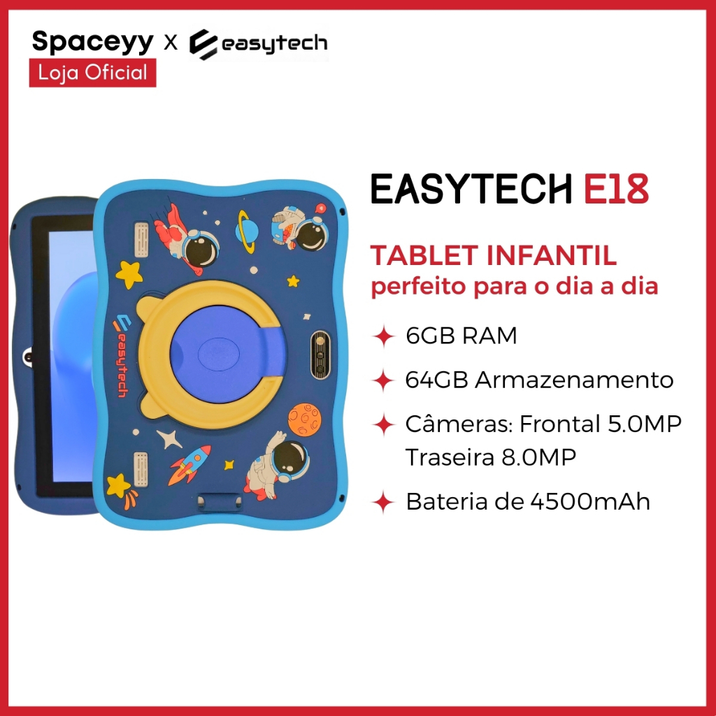 Tablet Infantil Kids 8″ Astronauta Android Wi-Fi Bluetooth 4GB RAM 64GB ...