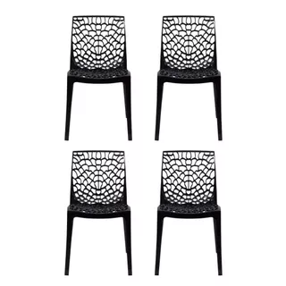 Gruvyer Cadeiras 4 Unidades Área Gourmet Sala Cor Preto