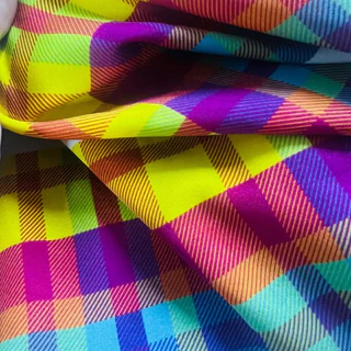 TECIDO CREPINHO XADREZ QUADRICULADO COLORIDO PARA ROUPA IFEMININA E INFANTIL E PARA FESTA JUNINA E DECORAÇÃO EM GERAL