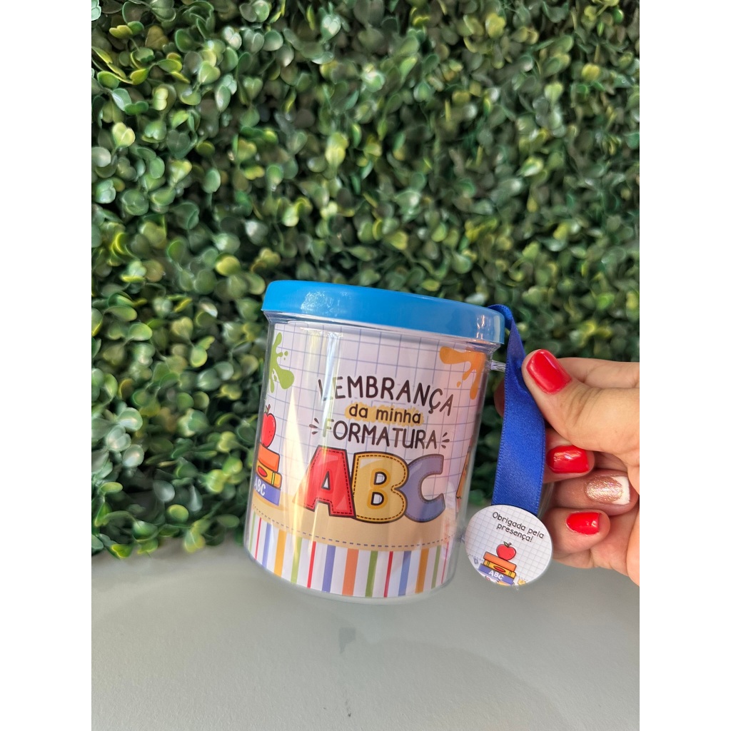 Lembrancinha Caneca Acrilica para ABC personalizada com nome e foto do ...