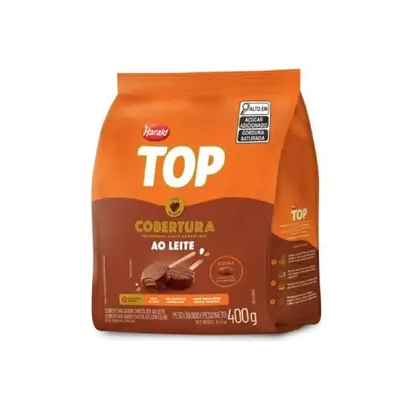 Cobertura Fracionada Top Sabor Chocolate Ao leite Gotas 400g