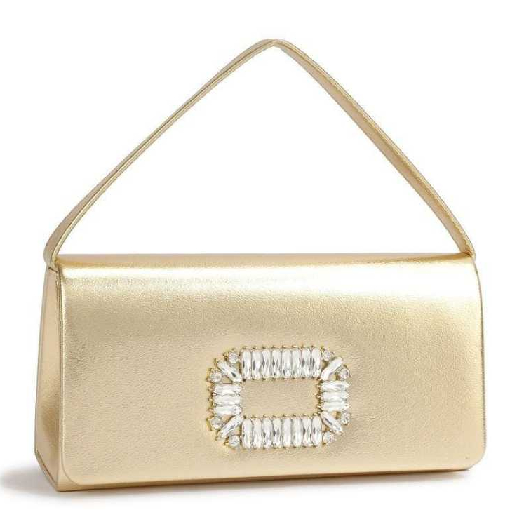 Bolsa Clutch De Mão Bolsa De Festa Pequena Dourada Prata Strass Brilho Metalizada Balada Corrente