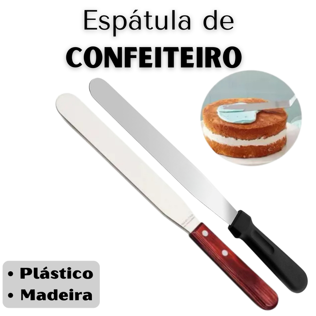 Espatula confeiteiro para cobertura bolos 32cm e 27cm Aço In