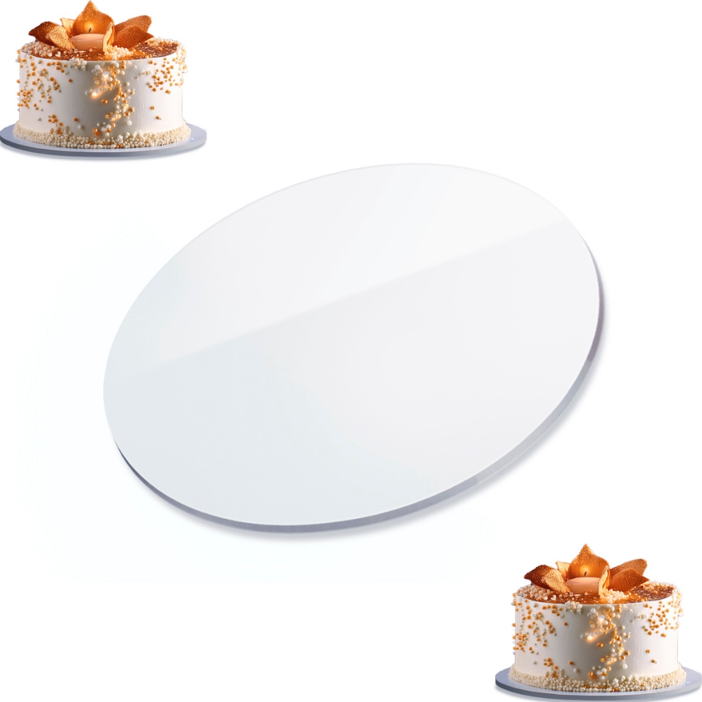 Tabuleiro 40cm MDF 6mm Redondo Tábua Para Bolo Confeitaria