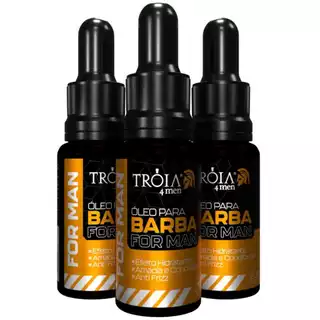 Óleo de Crescimento e Nutrição Para Barba 20ml - Troia Hair 4Man