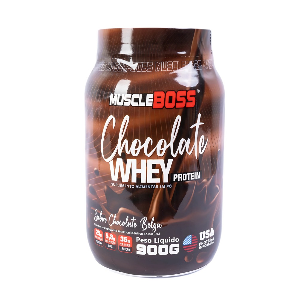 Whey Protein Gourmet 900g Chocolate Muscle Boss Premium 100% | Shopee ...