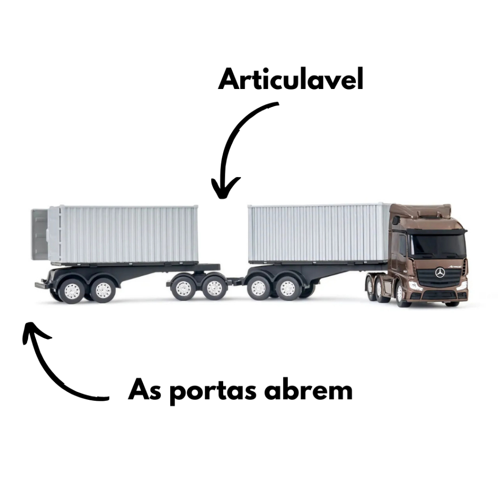 Caminhão Miniatura Mercedes Benz Actros Rodotrem Container Brinquedo ...