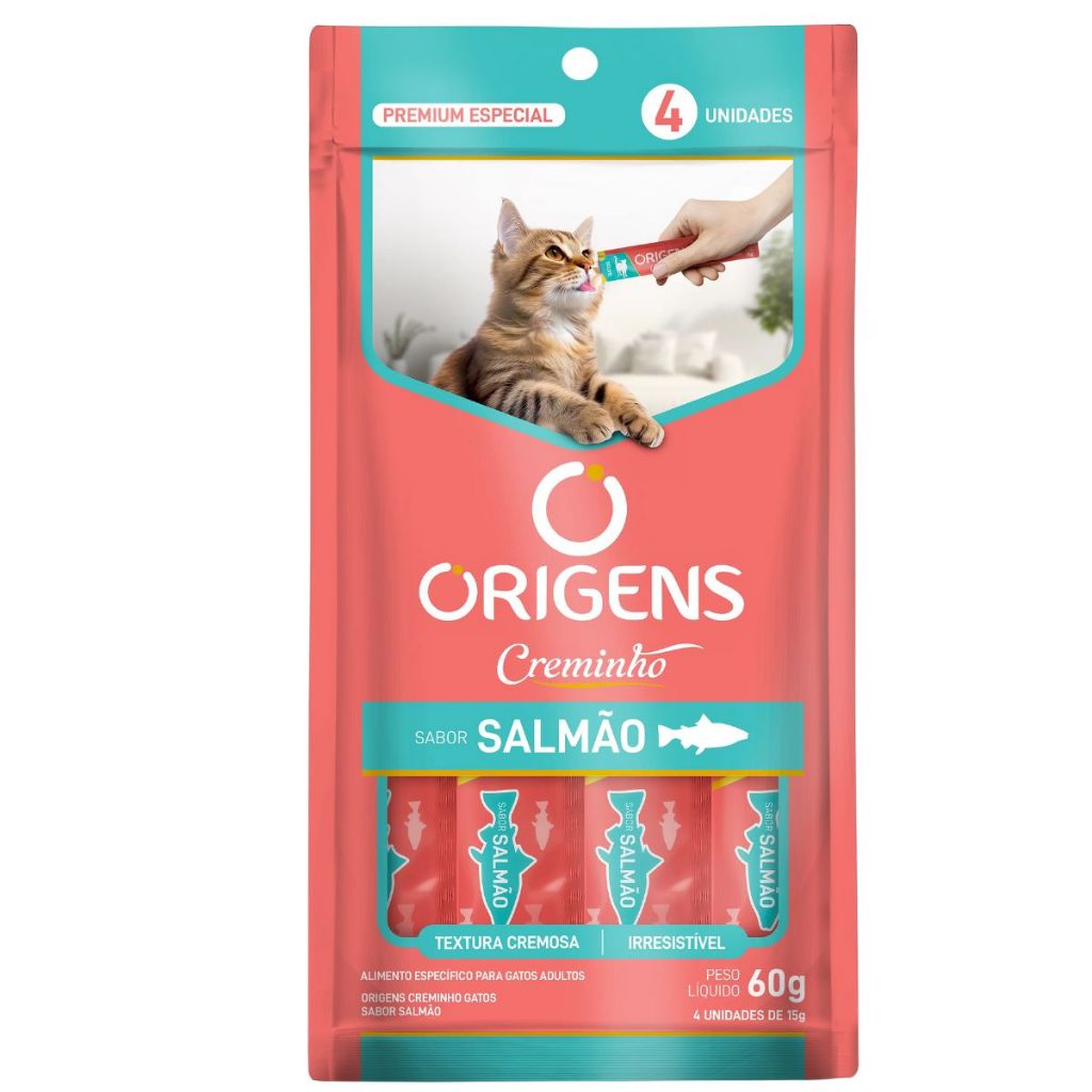 Kit 2 Petiscos Cremosos Salmão para Gatos - Sabor Irresistível | Caprioli - Detalhes