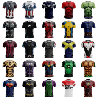 Camisa Camiseta Dryfit Premium Super Heróis Traje 3d Deadpool Wolverine Capitão America com Proteção Uv Adulto Infantil