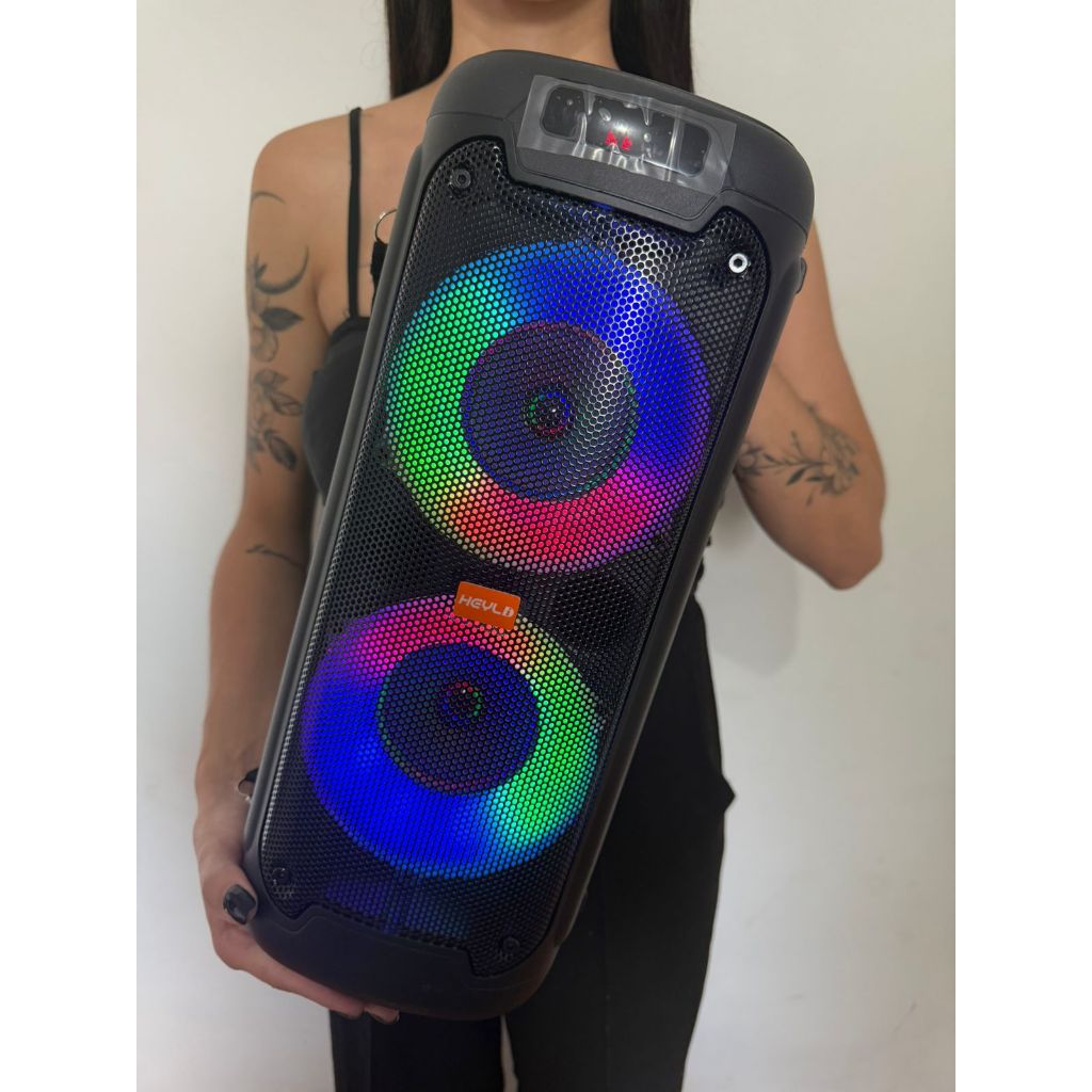 Caixa de Som Bluetooth Portatil 2200w (p.m.p.o.) Karaokê com entrada de microfone