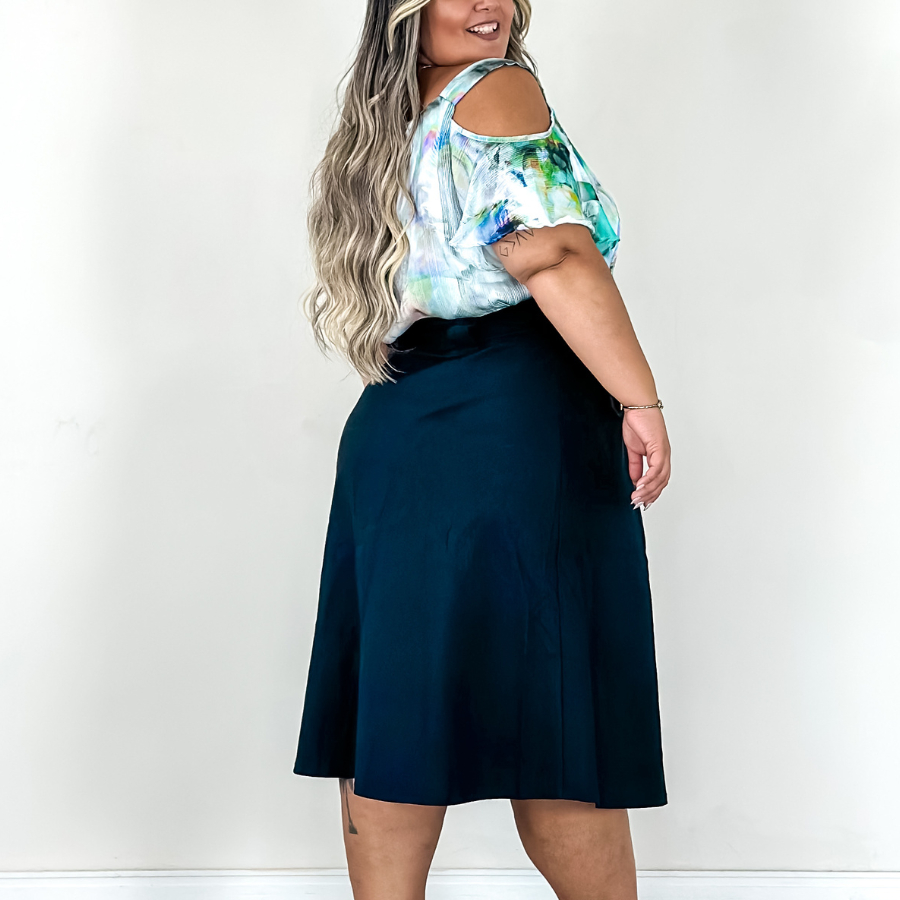 Saia Evangélica Social Preta Para eventos Plus Size | Shopee Brasil