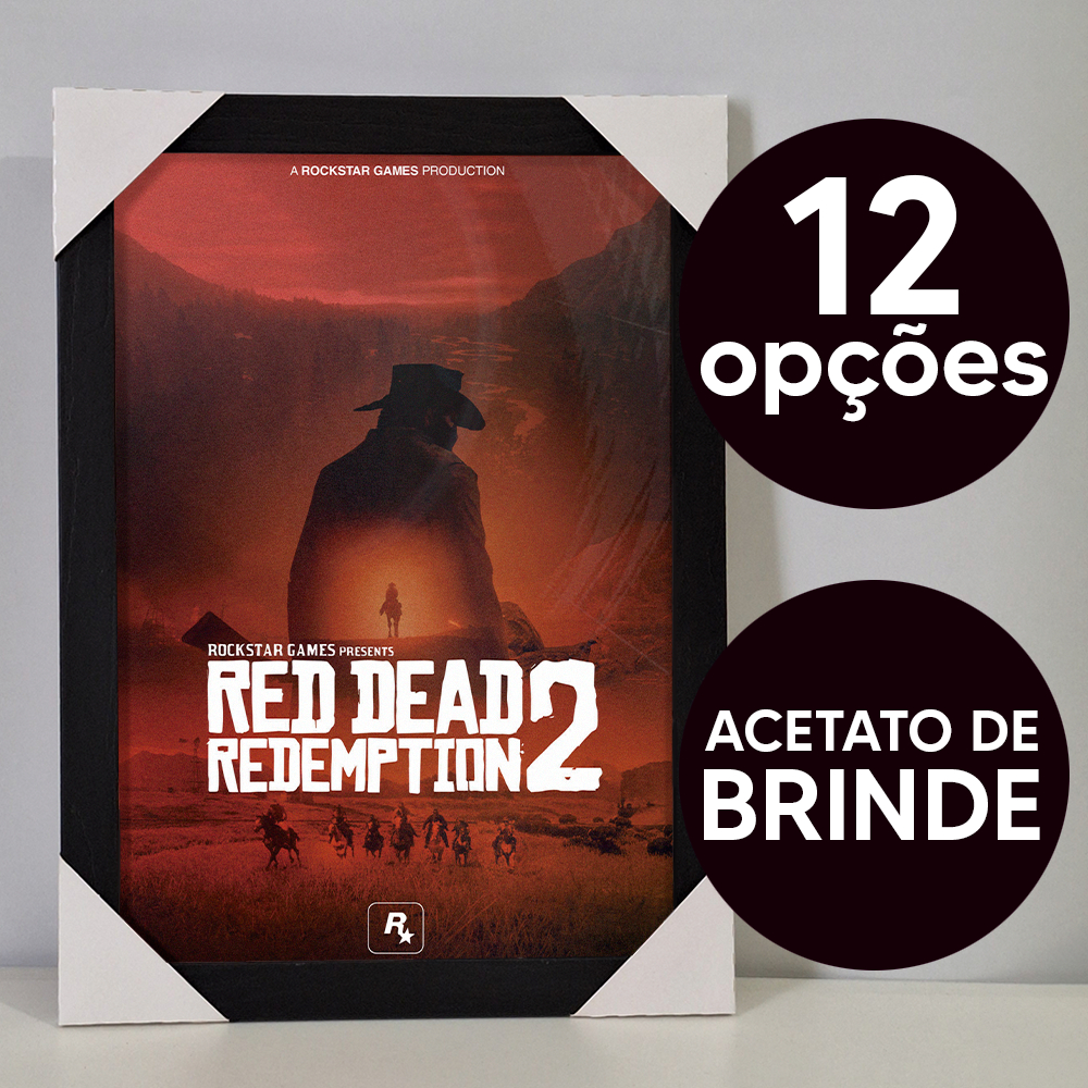 Quadro Pôster Red Dead Redemption 2 II RDR com moldura e acetato de ...