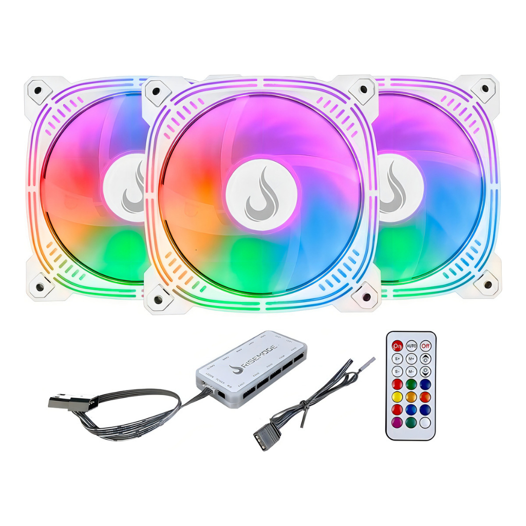 Kit 3 Fans Gamer | Rise Mode | Aura Frost Pro Argb | 120mm