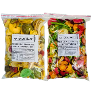 Kit Mix Vegetais + Mix Frutas Chips Tropicais 100% Natural