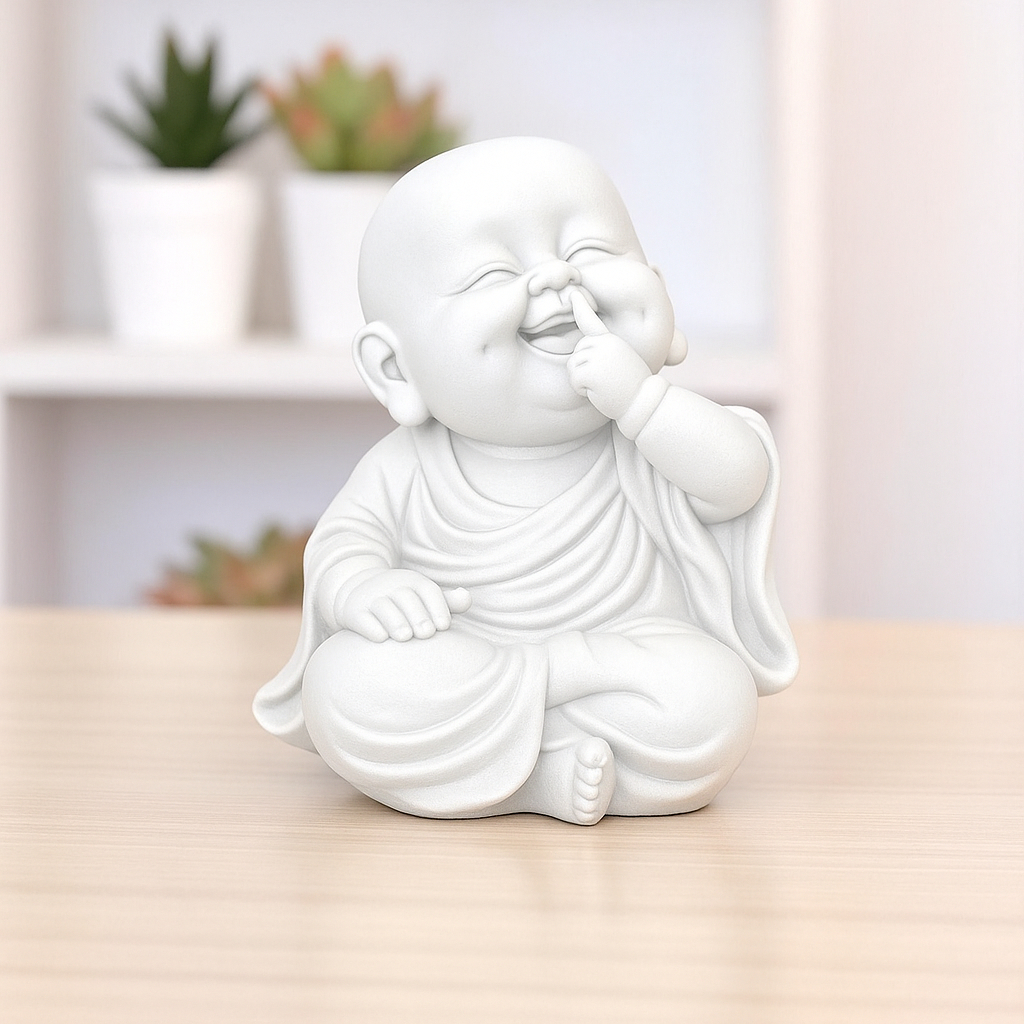 Trio Buda Monge Mini Budinha | Sabedoria | Jardim Zen Decoração