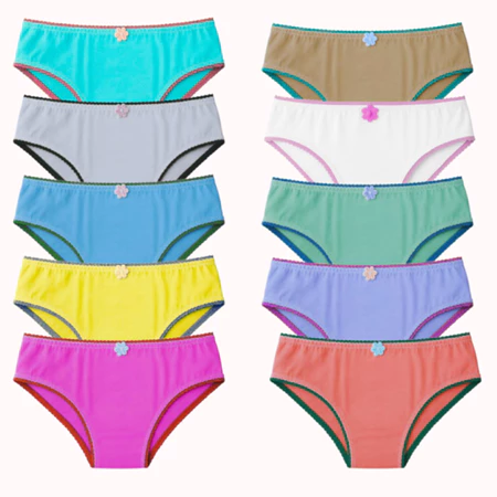 Kit com 10 calcinhas infantil 100% algodão