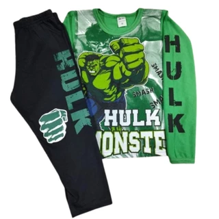 Kit com 2 Pijamas Infantil Menino personagens em Malha de qualidade Inverno HULK, Regata ou Meia Manga. em Oferta na Shopee