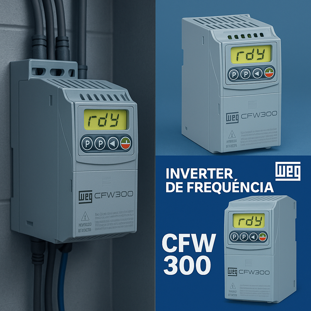 Inversor de frequência WEG CFW300 0,5cv 220v 2,6a Com Entrada ...