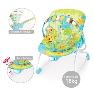 Cadeira de Descanso Infantil Musical Vibratória Bebê Rocker Verde Mastela