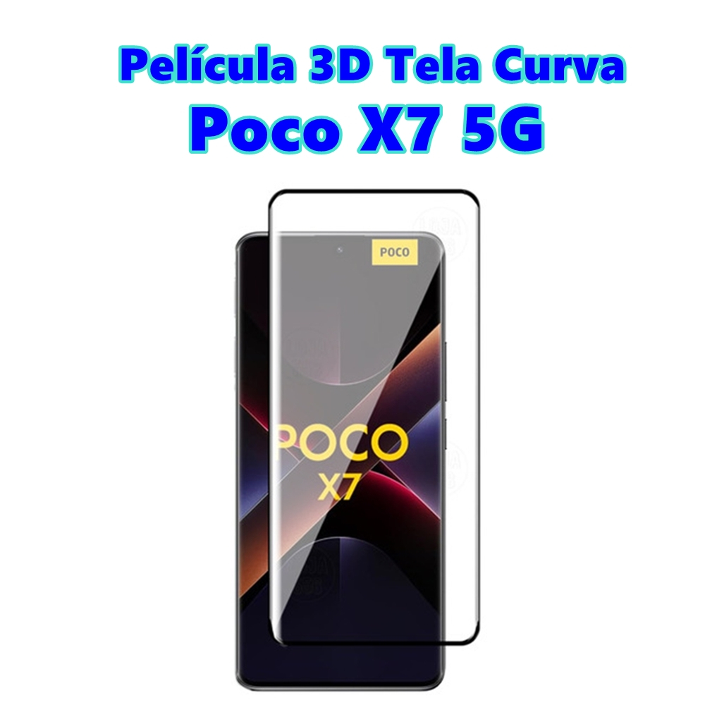 Película Curvada 3D Poco X7 5G Vidro Temperado Protetora De Tela Full Cover Celular Xiaomi