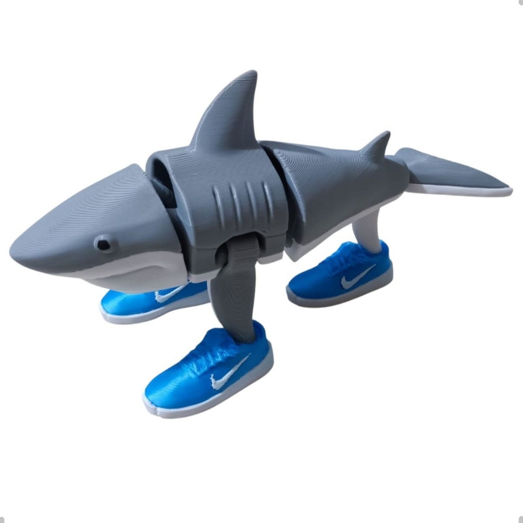 Tralalero Tralala Meme Tubarão Articulado Miniatura 3d 14 Cm