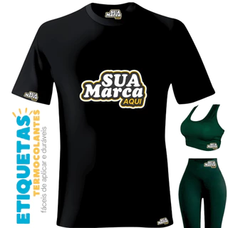 80 a 396 Unid I Etiquetas Termocolantes Personalizada para Moda Fitness, Moda Praia, Roupa Confecção