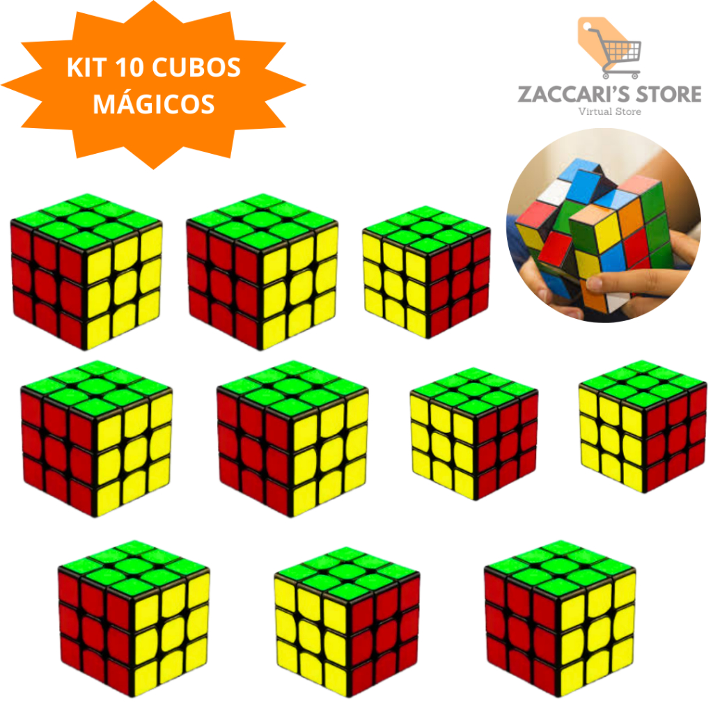 Kit 10 Cubos Mágicos 3X3X3 Profissional Clássico | Shopee Brasil
